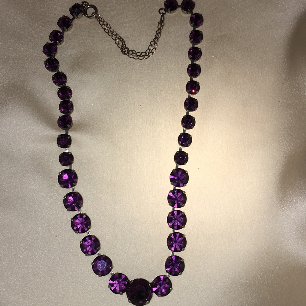 1950’s Royal Purple Rhinestone Choker.  Vintage.